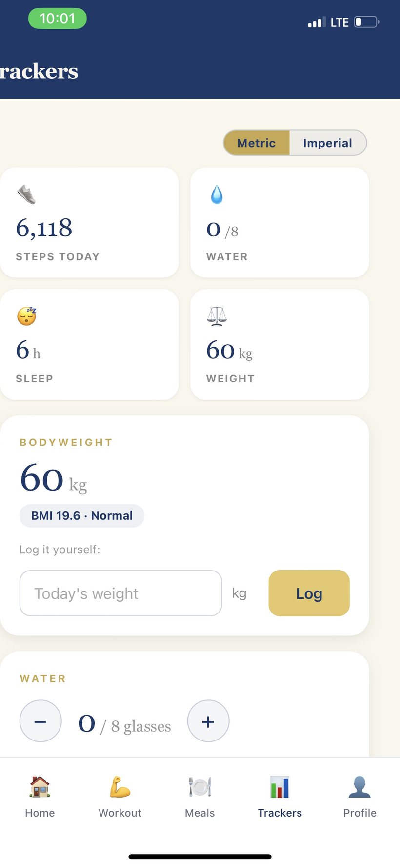 AGUNA trackers: steps, water, sleep, weight and BMI